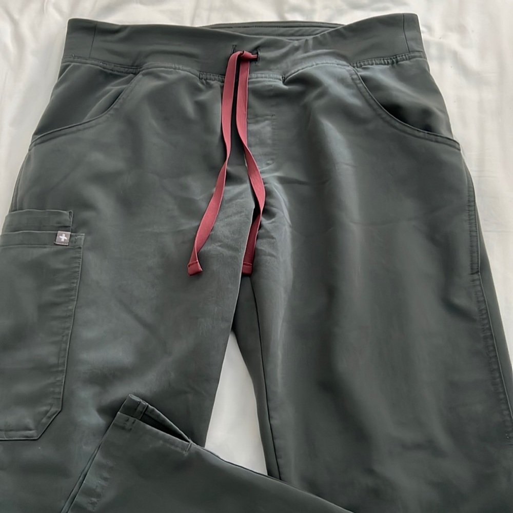 Figs moss green Kade cargo scrub pants